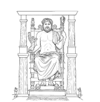 A coloring page of wonders of the world
